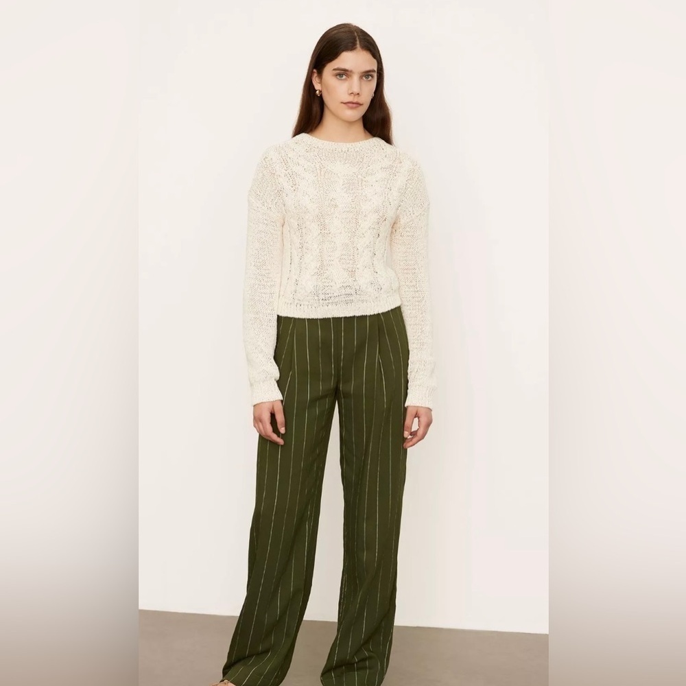 Vince Textured Cable Crew Sweater Size XS